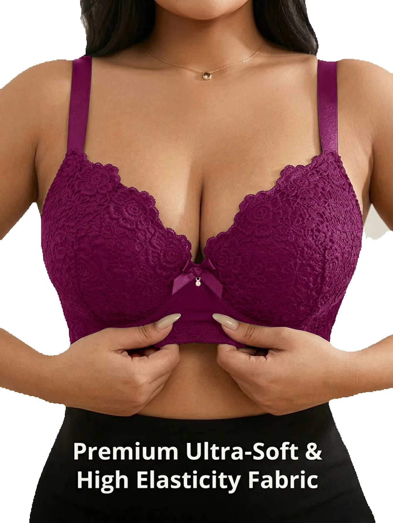 Women Plus Size Floral Push Up - огляд і ціна Plunge Bra Push Up